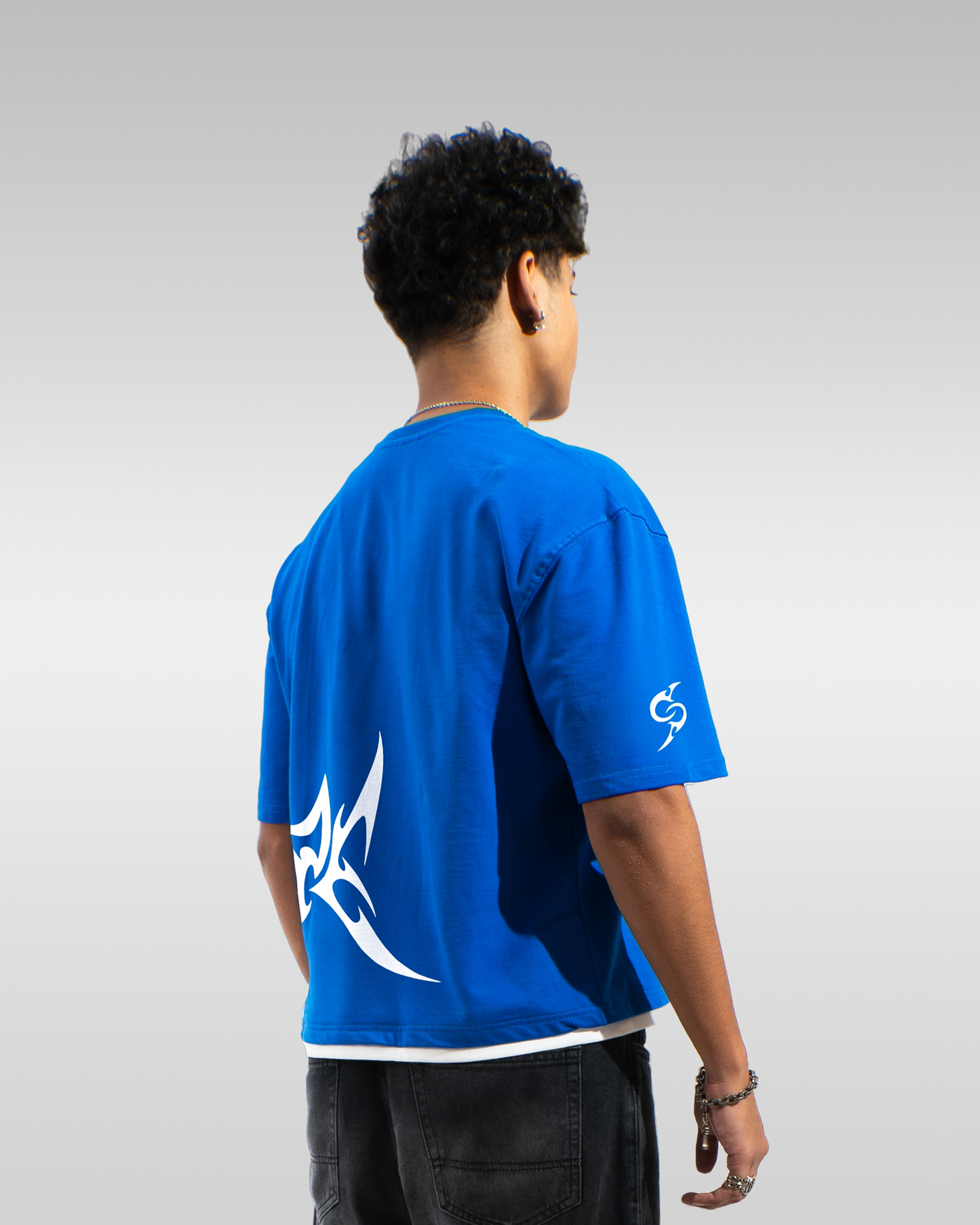 Sideways Tribal Tee Blue